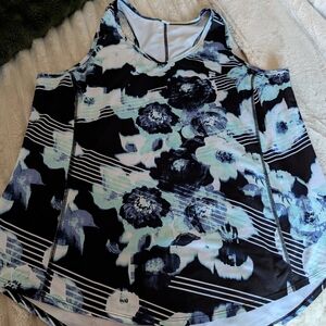 Fila Black and Blue Floral Tank Top